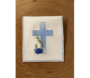 Stickdatei -  Kreuz Blumenranke